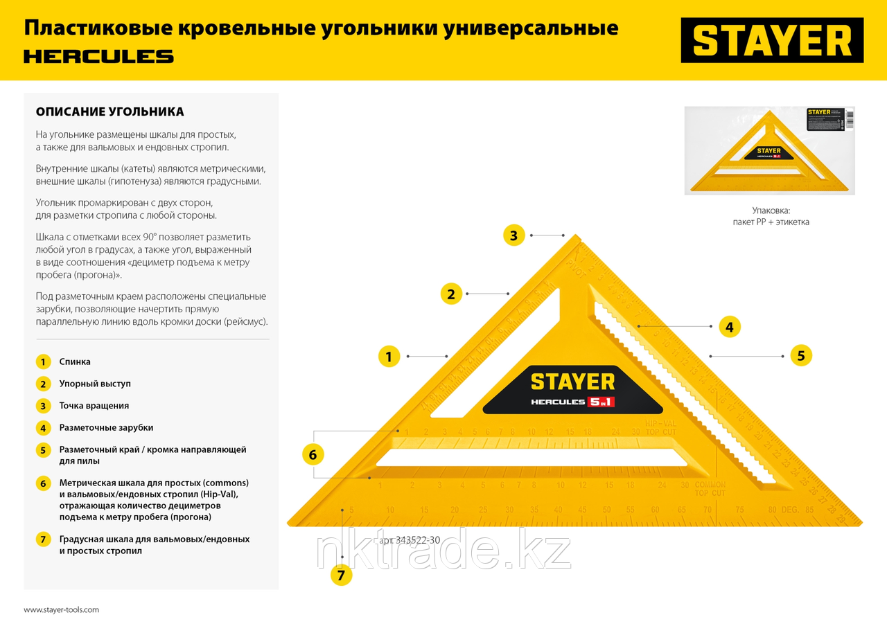 Угольник кровельный универсальный 5-в-1 STAYER 170 мм, (34522-17) - фото 10 - id-p83951927