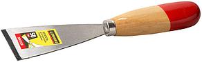 STAYER MAXFlat 50 мм, усиленное стальное полотно деревянная ручка, Шпатель для удаления ржавчины, MASTER