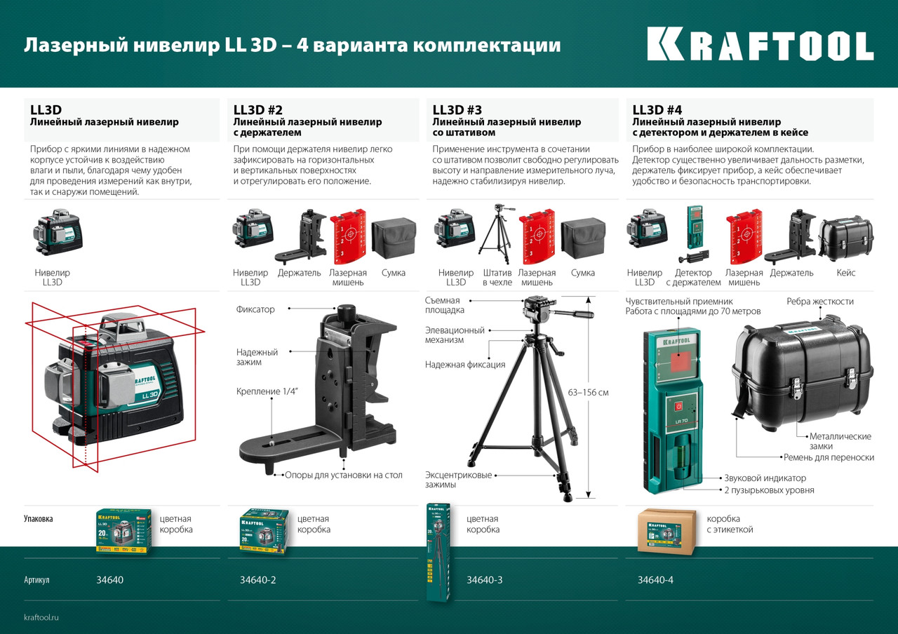 KRAFTOOL LL 3D, Лазерный нивелир (34640) - фото 10 - id-p112213566