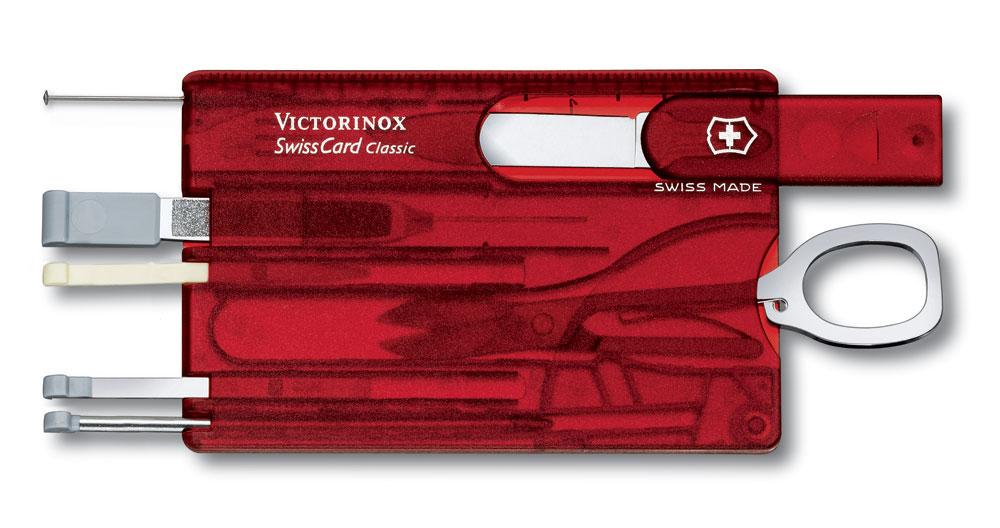 Швейцарская карточка VICTORINOX SwissCard Classic, 10 функций, полупрозрачная красная - фото 3 - id-p112223967