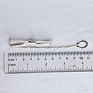 Зажим для галстука из серебра  Фианит Aquamarine 70439А.5 покрыто  родием, фото 2