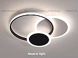 Современный потолочный светодиодный светильник, диаметром 50см, цвет белый+черный. Код: 6024-3WH+BK, фото 2