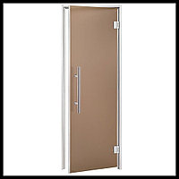 Дверь для паровой комнаты Andres Lux Bronze 7х19 (короб - алюминий, стекло - бронза, без порога)