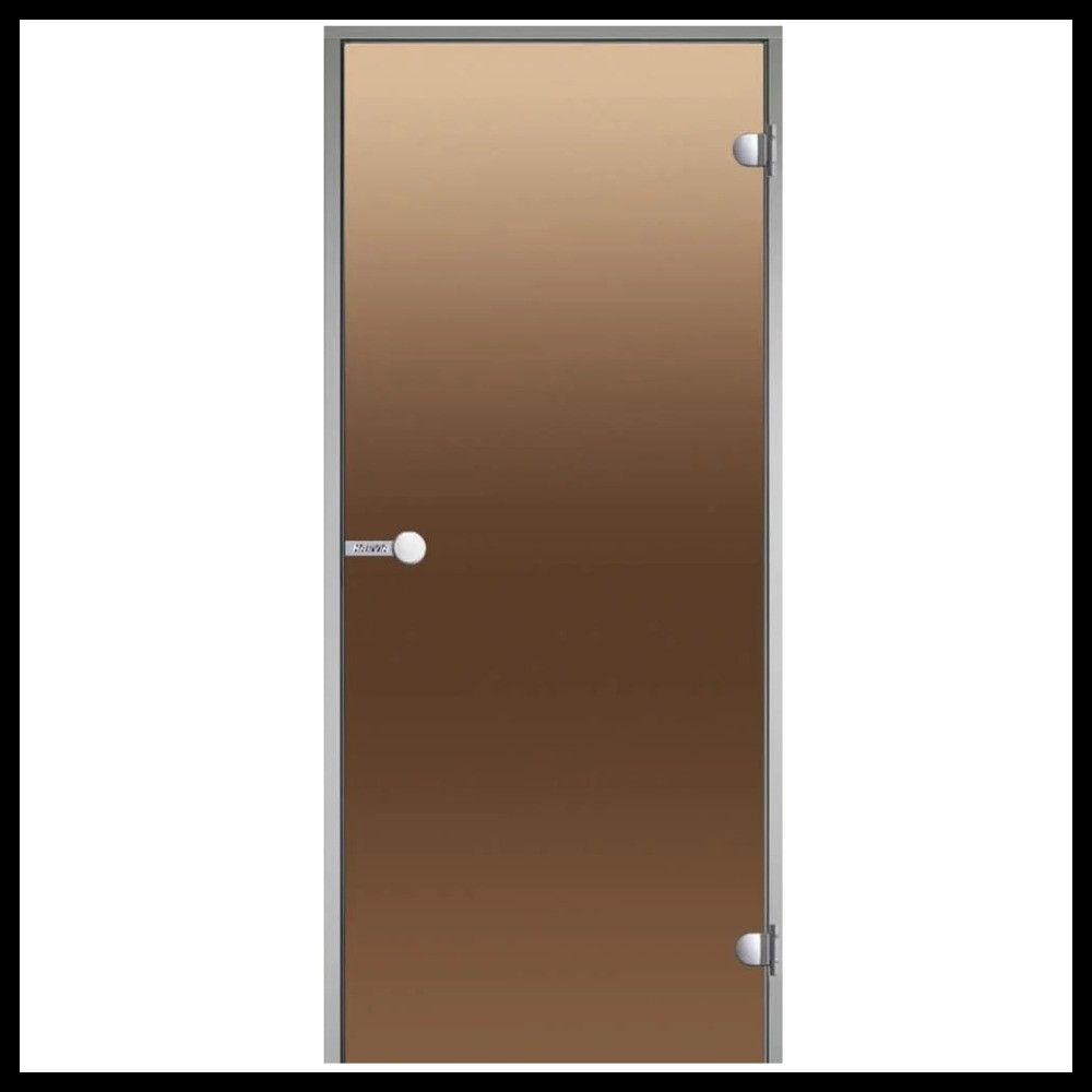 Дверь для паровой комнаты Harvia STG 7х19 (короб - алюминий, стекло - бронза, без порога)
