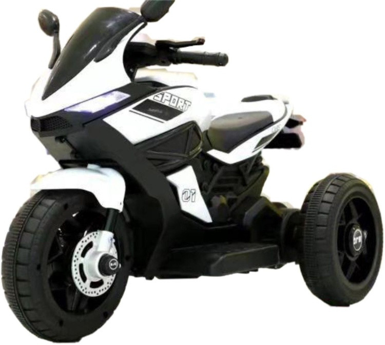 Электромотоцикл R8s (гелиевые колеса, кожаное сиденье, белый) - фото 1 - id-p112226531