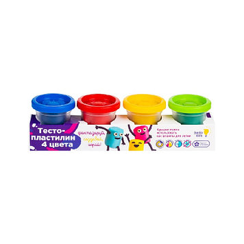 Набор "Тесто-пластилин 4 цвета" 200гр , Genio Kids TA1008V