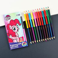 Карандаши цветные 24 цвета, двусторонние, My Little pony