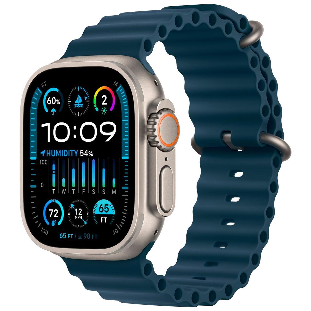 Часы Apple Watch Ultra2 49mm Titanium/Blue Ocean Band - фото 1 - id-p112228561