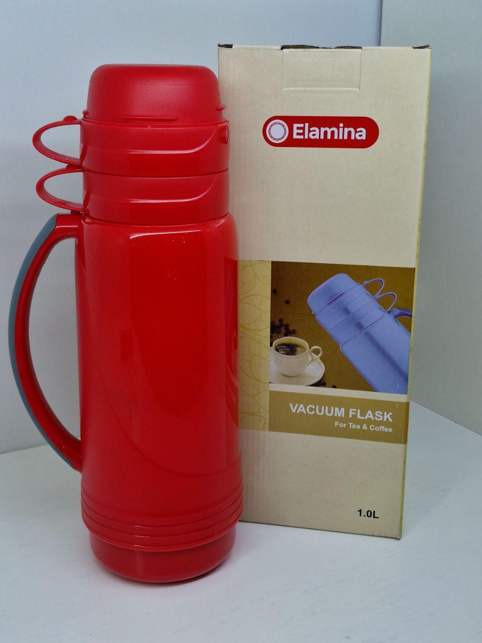 Термос 1.0 л красный Elamina - фото 1 - id-p112228879