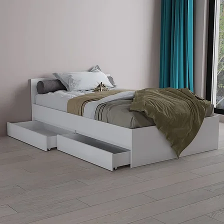 Односпальная кровать Квазар(О), 90х200 см белый, фото 2