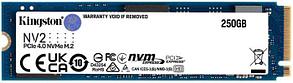 Твердотельный накопитель SSD Kingston NV2 250G M.2 2280 NVMe PCIe 4.0, Read Up to 3000, write Up to 1300,