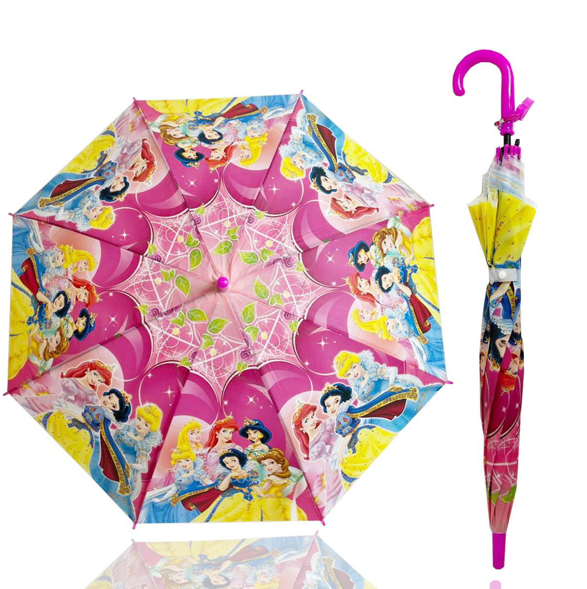 Детский зонт трость со свистком 67 см диснеевские принцессы