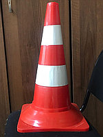 Конус дорожный сигнальный 520 мм с двумя светоотражающими полосами без утяжеления