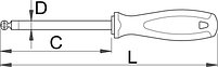 Отвёртка шестигранник с закруглённым жалом, рукоятка TBI UNIOR 611717, фото 2