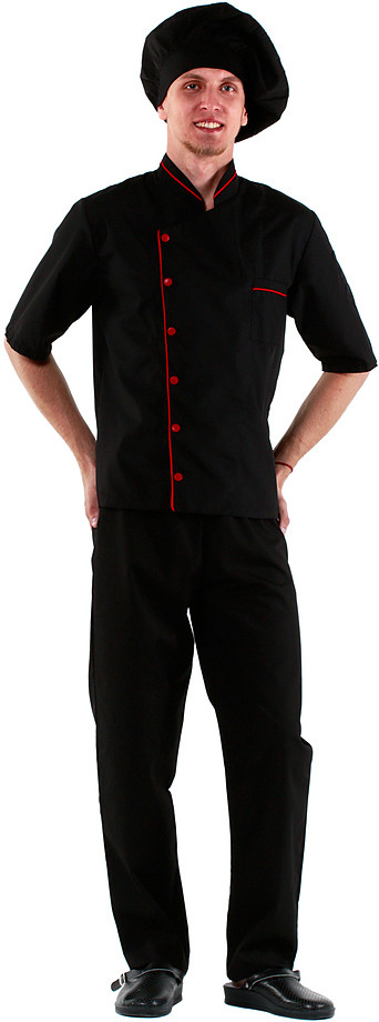 Куртка шеф-повара Клен 00003, р.46, черная - фото 1 - id-p112276416