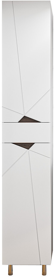 Шкаф-пенал Misty Грани 35 35х190 см, с 1 ящиком, правый, белый, венге - фото 1 - id-p112323210