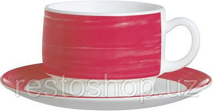 Чашка чайная Arcoroc Brush Cherry H2785 190 мл, бело-вишневая - фото 1 - id-p112349174
