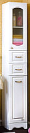 Шкаф-пенал БРИКЛАЕР Анна 32 32х201 см с бельевой корзиной, белый глянец
