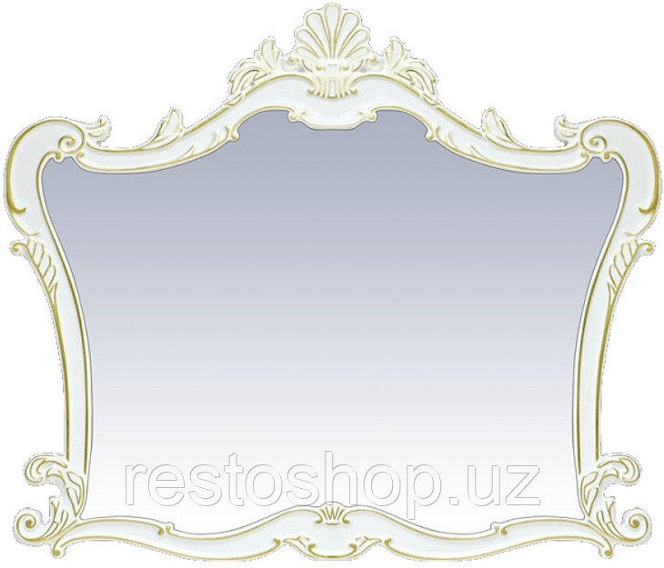 Зеркало Misty Bianco 80 80х90 см белое, сусальное золото - фото 1 - id-p112349183