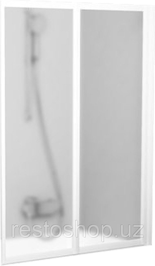 Шторка для ванны Ravak VS2 105х140 см, складная, Rain, профиль белый - фото 1 - id-p112352218