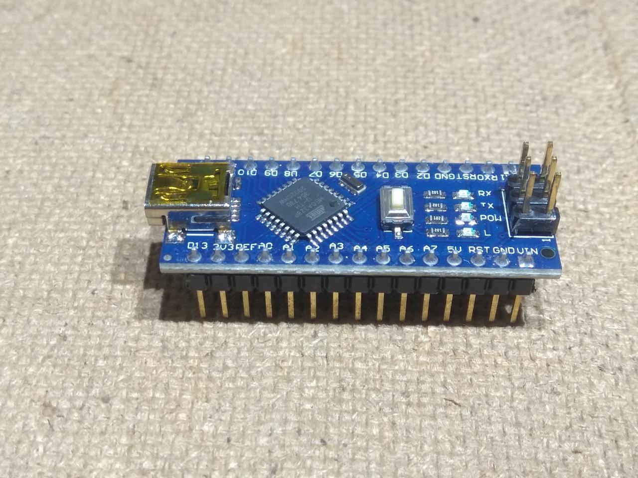 Контроллер Arduino Nano V3.0 ATmega328P mini-USB - фото 1 - id-p107980241