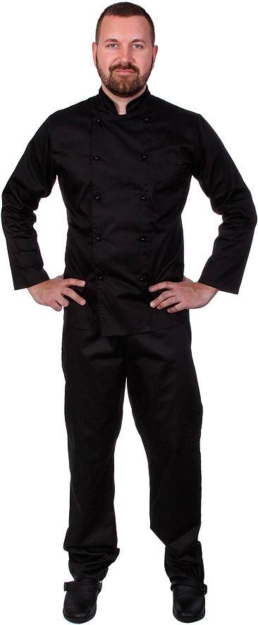 Куртка шеф-повара мужская Клен 00013, р.54, спинка сетка, черная - фото 1 - id-p112301314
