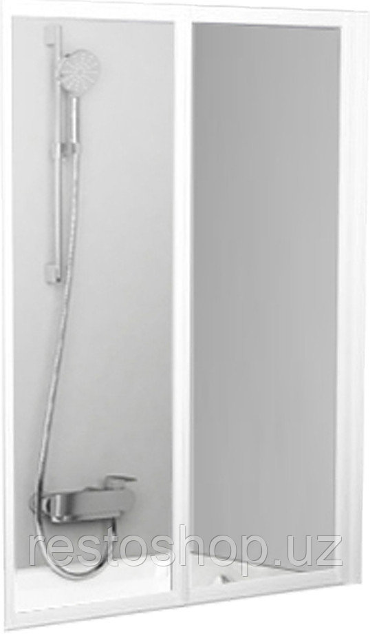 Шторка для ванны Ravak VS2 105х140 см, складная, Transparent, профиль белый - фото 1 - id-p112353265