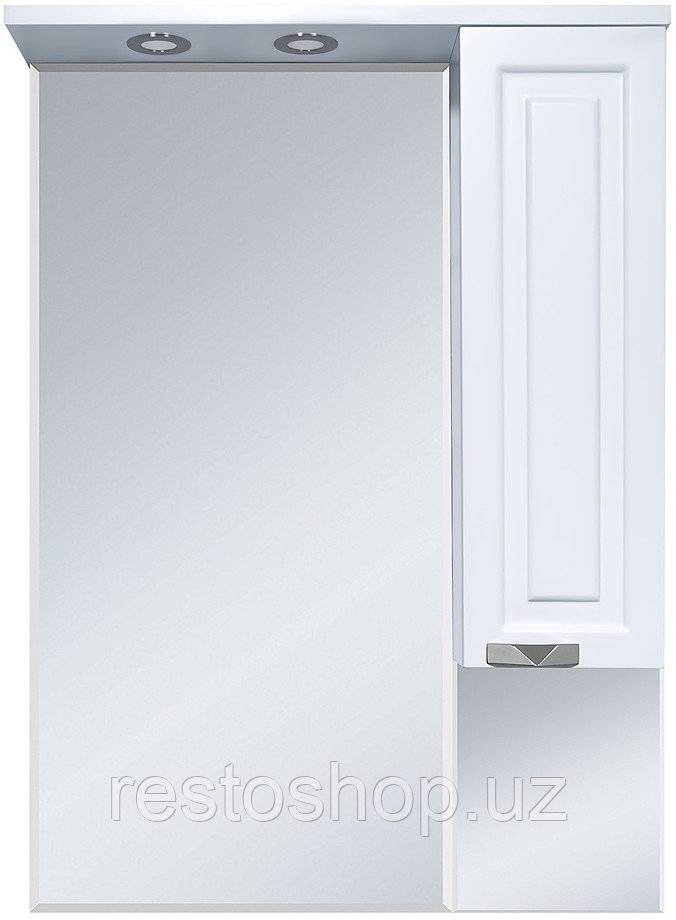 Шкаф зеркальный Misty Терра-70 70х100 см с подсветкой, правый, белый - фото 1 - id-p112349232