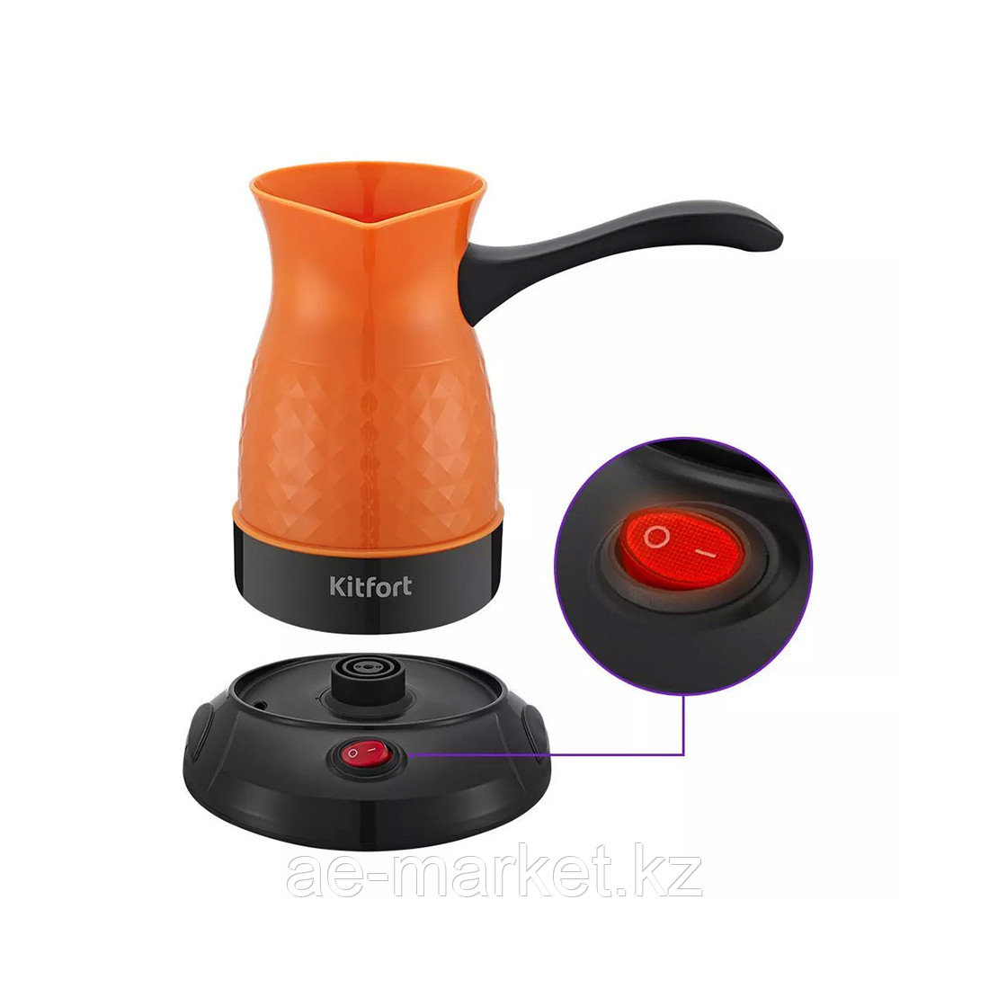 Электрическая турка Kitfort КТ-7130-2 черно-оранжевый - фото 3 - id-p112240319