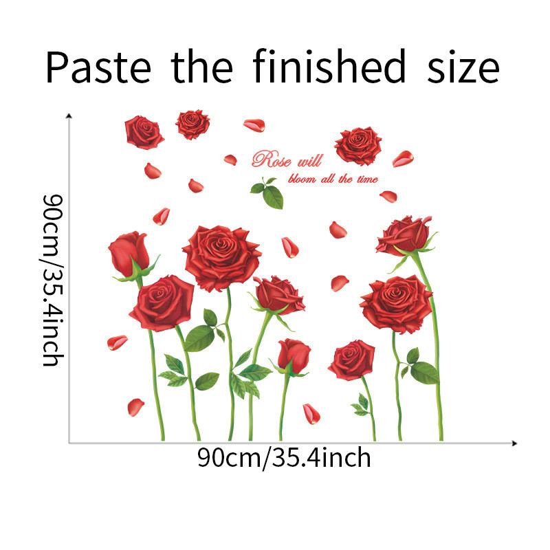Наклейка виниловая "Розы", 90*90 см - фото 5 - id-p99243580