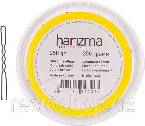 Шпильки для волос Harizma h10543-04B, волнистые коричневые, 60 мм, 250 г - фото 1 - id-p112318321