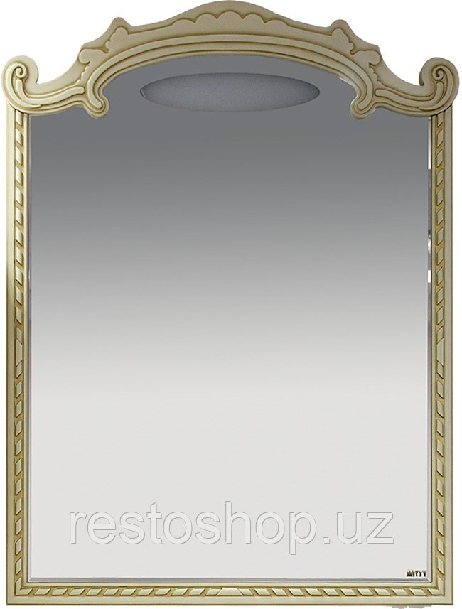 Зеркало Misty Элис-90 89х123 см с подсветкой, функцией анти-пар, бежевая патина, золото - фото 1 - id-p112350285