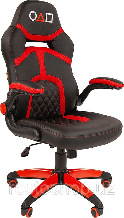 Кресло игровое Chairman GAME 18 SQUID, черно-красное - фото 1 - id-p112351301