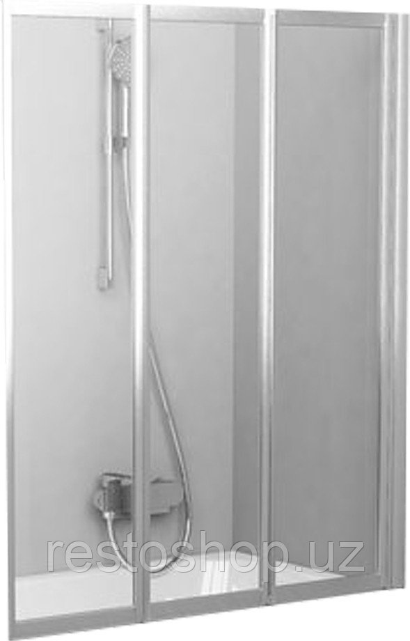 Шторка для ванны Ravak VS3 100х140 см, складная, Transparent, профиль белый - фото 1 - id-p112354343