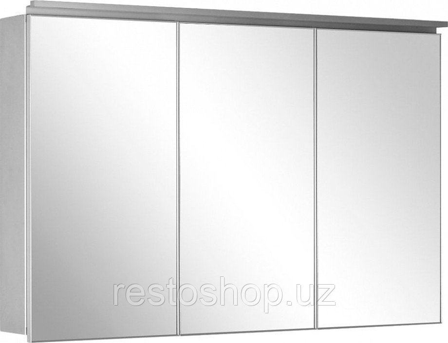 Шкаф зеркальный De Aqua Алюминиум 120 120х76,5 см с подсветкой, серебро - фото 1 - id-p112348276