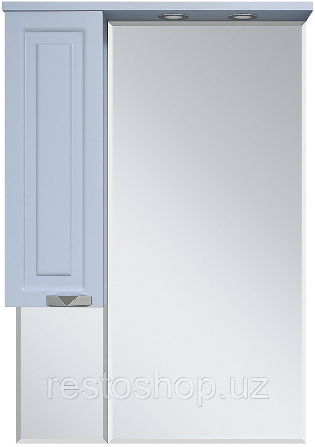 Шкаф зеркальный Misty Терра-70 70х100 см с подсветкой, левый, серый - фото 1 - id-p112350306