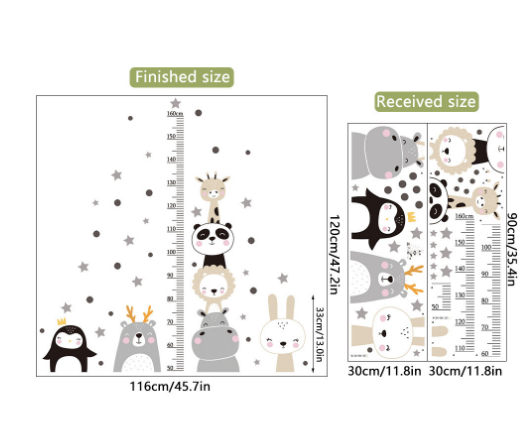 Наклейка - ростомер "Зверята", высота 160 см - фото 4 - id-p95874160