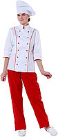 Куртка шеф-повара женская Клен 00016, р.48, белая, красный кант