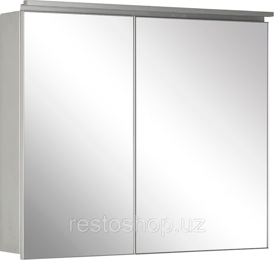 Шкаф зеркальный De Aqua Алюминиум 100 100х76,5 см с подсветкой, серебро - фото 1 - id-p112349328