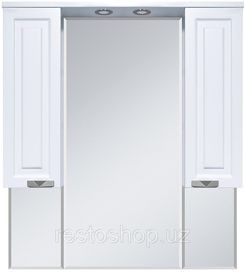 Шкаф зеркальный Misty Терра-90 90х100 см с подсветкой, белый - фото 1 - id-p112351348