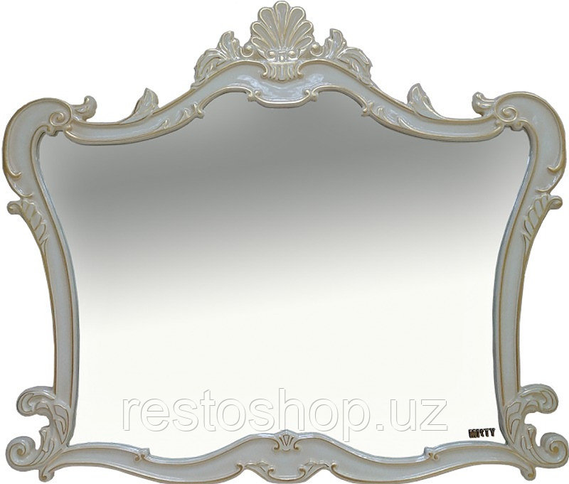 Зеркало Misty Bianco 100 100х90 см белое, сусальное золото - фото 1 - id-p112352347
