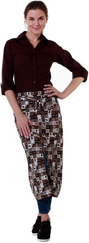 Рубашка женская Клен 00010, р.50, рост 170, коричневая - фото 1 - id-p112304430