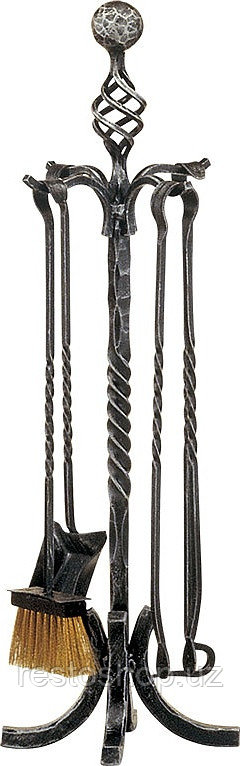 Каминный набор Comex K102 кованая сталь, 4 инструмента на подставке - фото 1 - id-p112327387