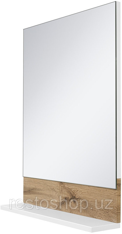 Зеркало Misty Адриана-45 45х72,4 см с полочкой, белое, светлое дерево - фото 1 - id-p112353395
