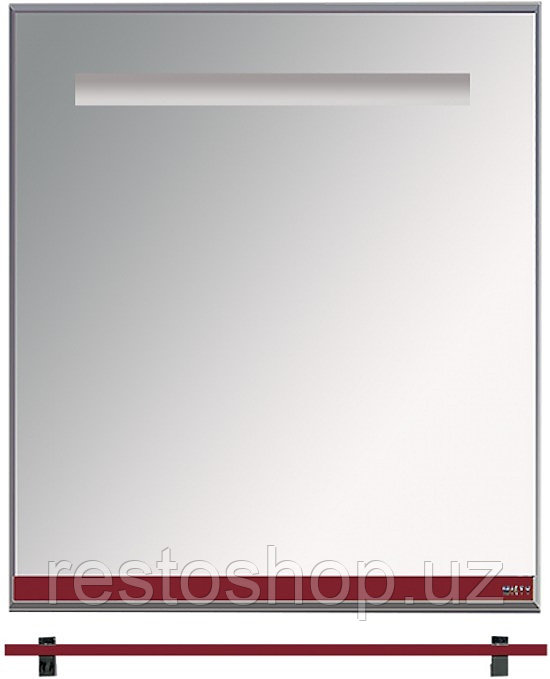 Зеркало Misty Джулия-60 60х80 см с полочкой, подсветкой и функцией анти-пар, бордо - фото 1 - id-p112353412