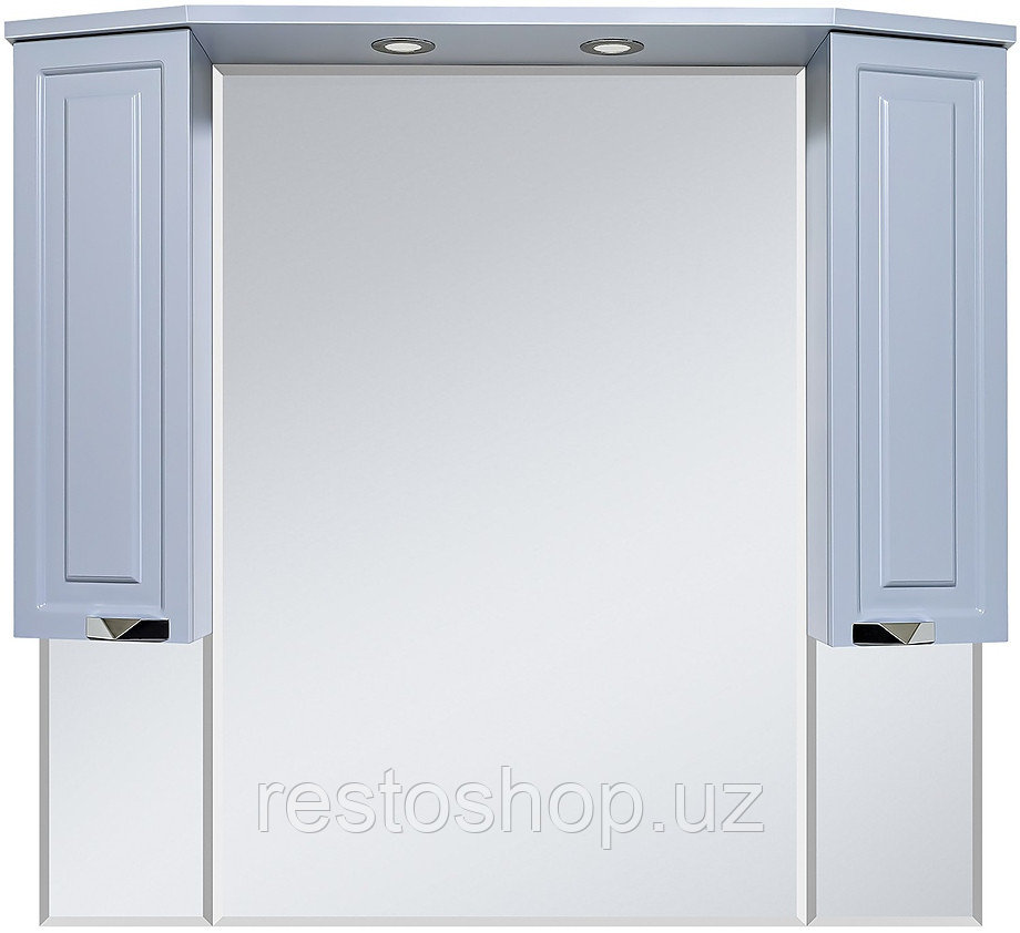 Шкаф зеркальный Misty Терра-110 110х100 см с подсветкой, серый - фото 1 - id-p112353444