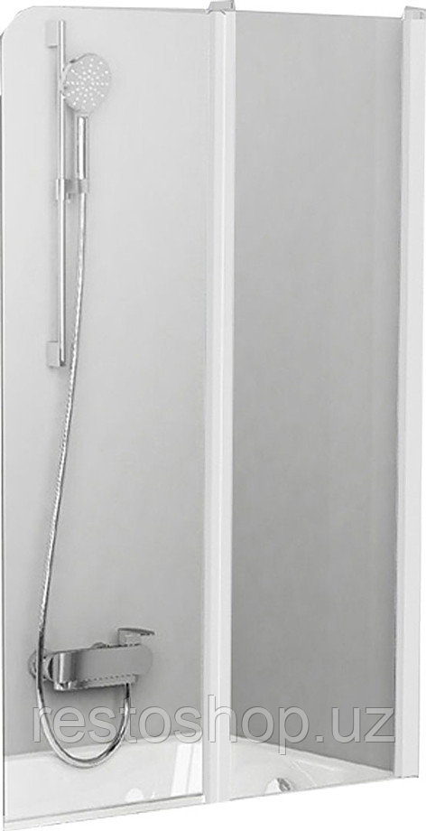 Шторка для ванны Ravak Chrome CVS2 100х150 см, распашная, Transparent, профиль белый, правая - фото 1 - id-p112357482