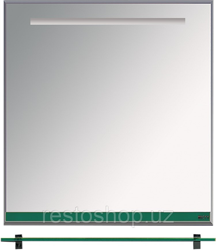 Зеркало Misty Джулия-60 60х80 см с полочкой, подсветкой и функцией анти-пар, зеленое - фото 1 - id-p112354496