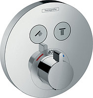 Смеситель для ванны и душа термостат встраиваемый Hansgrohe ShowerSelect S 15743000 для 2 потребителей