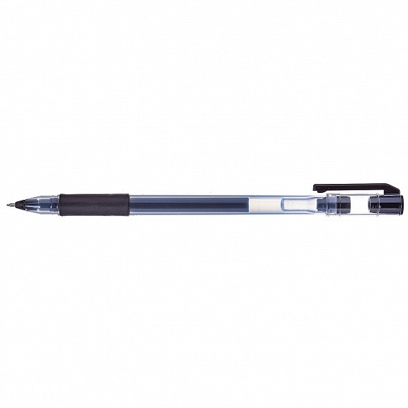 Ручка гелевая "Hatber Pick", 0,5мм, чёрная, резиновый грип, матовый полупрозрачный корпус - фото 1 - id-p112362216